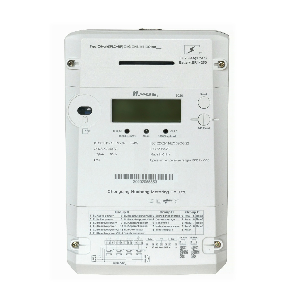 DTSD1311 Three Phase Four Wire Smart Meter